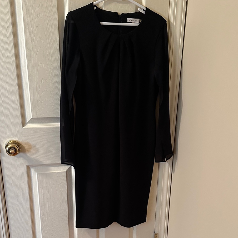 Calvin Klein Black Long Sleeve Shift Dress